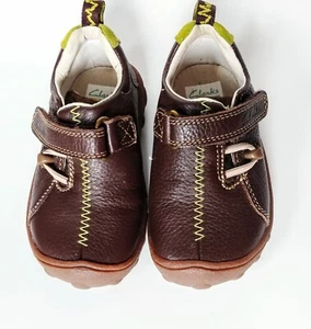 Clark's First Shoes UK Size 5H Infant Boy Brown Leather Loafers Slip on - Picture 1 of 7