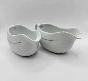 2x Paar Ethos Sauciere - weiß mit Golddetails - UK Design - selten - Bild 1 von 4