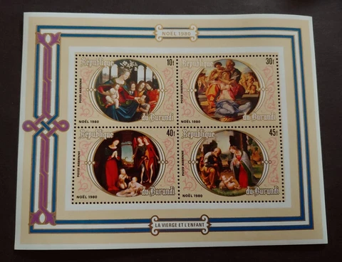 1980 NOEL CHRISTMAS SHEET BURUNDI VF MNH Cover