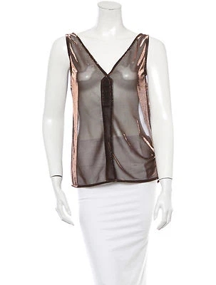 Top Dolce & Gabbana Metálico Marrón y Negro Hecho en Italia  Foto 1 de 4