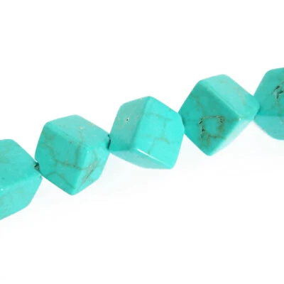 Howlith Perlen Würfel diagonal 8 mm Farbe türkis 35-37 Stück nenad-design E085 - Bild 1 von 4