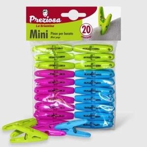 Pinze Bucato Mini 20pz – Resistenti, Compatte, Multicolor, Salva Spazio - Foto 1 di 2