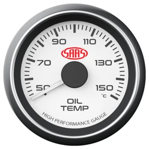 SAAS Performance 52mm Oil Temperature Gauge White Face - Imagen 1 de 6