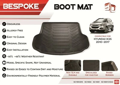 Tailored Rubber Boot Liner Fitted Mat Dog Tray For HYUNDAI iX35 2010-2015   - Imagem 1 de 4