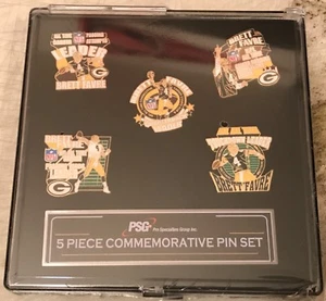 Green Bay Packers Brett Favre Collector 5 Pin Set - Picture 1 of 1