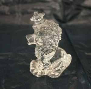 Hund Pudel 8,5cm Glas Tier Figur Statue Kristallglas Zirkus schwingend vintage - Picture 1 of 5