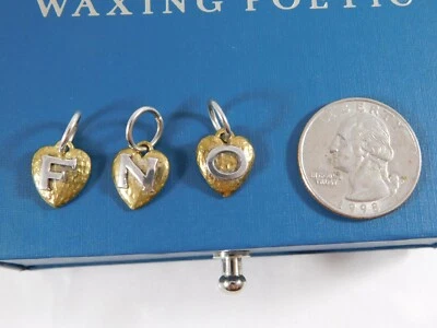 Waxing Poetic Sterling Silver Brass HEARTSWELL Insignia Initial Charm Pendant - Image 1 of 3