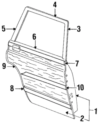 NOS Genuine Ford Rear Right Door Molding 1988-1991 LTD Marquis Colony Park  - Изображение 1 из 4