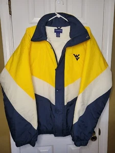 University Of West Virginia Holloway Jacket Size Large Zip Up And Button Up - Picture 1 of 9