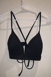 Shade & Shore Women's Black Strappy Underwire Bikini Top Size 36B —Style F307942 - Picture 1 of 24