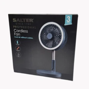 Salter Ventilador Inalámbrico Profesional Gris Plegable Piso Escritorio Pared Luz LED - Imagen 1 de 4