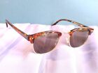 H&M brown tortoiseshell and gold half frame sunglasses. Blue/grey lenses 1046582