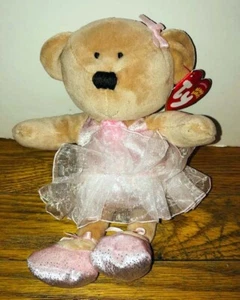 TY Beanie Baby Pirouette Pink Ballerina Bear Plush Stuffed Animal Vintage NWT - Picture 1 of 2