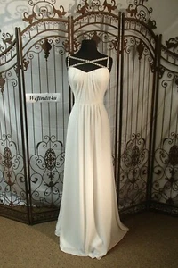 V414  OCCASIONS 5622  SZ 10 IVORY $319 #3619  BLACK TIE  PROM  FORMAL DRESS GOWN - Picture 1 of 11