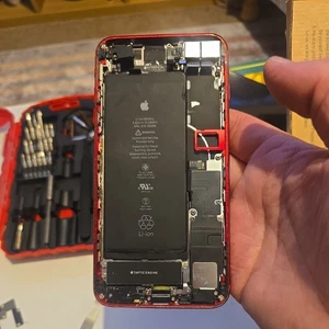 iPhone 8 plus Red Housing Chassis with battery and parts  - Picture 1 of 5