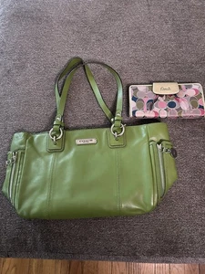 Coach Handbag with Billfold C1275-F19252 Green - Picture 1 of 10