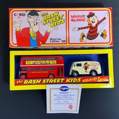 Corgi The Bash Street Kids Minnie the Minx Morris J Van & AEC Bus Diecast 1990 - Image 1 of 4