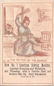 American Sewing Machine New No. 7 - Patter of the Shingle - Trade Card - Picture 1 of 2