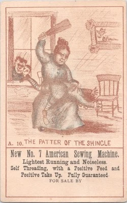 American Sewing Machine New No. 7 - Patter of the Shingle - Trade Card - Image 1 of 2