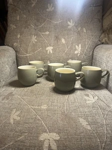 Set 6 tazze da tè caffè Denby Langley England FIRE verde salvia - Foto 1 di 6