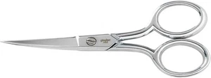 Gingher Curved Embroidery Scissors, 4" Premium Forged Steel Shears, Silver - Picture 1 of 5