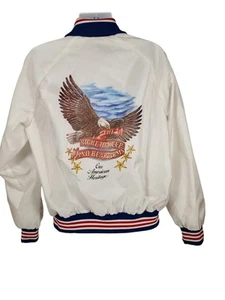 VINTAGE SATIN JACKET NRA "The Right To Keep And Bear Arms" Eagle 1980’s Medium - Imagen 1 de 19