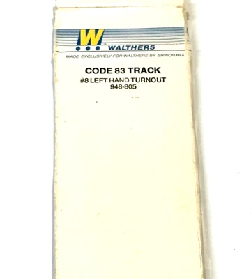 Walthers 948-805, #8 LH Turnout, Code 83, Left Hand, NIB - Image 1 of 2