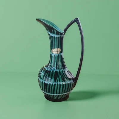 Scheurich 267/18, Vase, Turquoise Black, Mid-Century, 1959, Germany, 19 cm  - Bild 1 von 4
