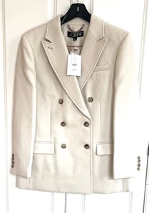 J Crew Größe 8 Natürliche Wollmischung Zweireiher Damen Peacoat CF104 - Bild 1 von 4