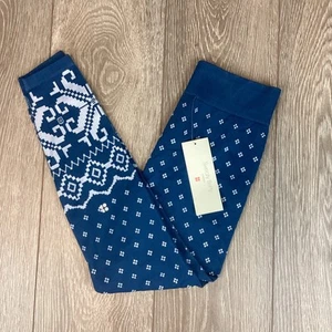 Leggings donna Sweaty Betty Fair Isle strato base blu intenso taglia S nuovi con etichette run jog - Foto 1 di 8