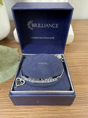 Brilliance Swarovski Crystal Bracelet Faith Beyond Blessed Blue Crystals - Image 1 of 4