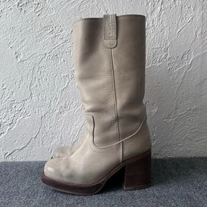 Vintage Destroy Campus Boots Cream Size 9 Y2k Made In Spain - Picture 1 of 15