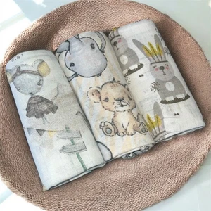 ✅GRAN ALGODÓN BEBÉ ANIMALES MUSELINA CUADRADOS PAÑOS BABERO ERUCTO EDREDÓN BABY SHOWER - Imagen 1 de 1