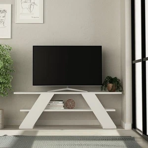 Mobile Porta TV 120x40 cm aperto con due ripiani colore bianco - Farfalla - Foto 1 di 3