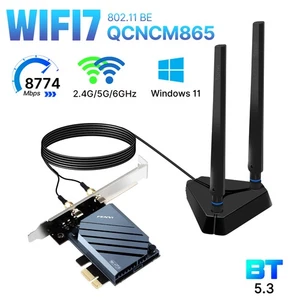 QCNCM865 WiFi 7 PCIe Card with BT 5.3 for AMD. Windows 11 Exclusive - Picture 1 of 9