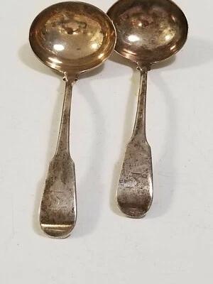PAIR OF GEORGIAN STERLING SILVER MATCHING SAUCE LADLES  1810 - Image 1 of 4