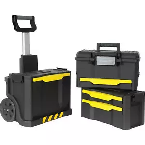 Stanley Rolling Wheeled Workshop Tool Box Stack - Picture 1 of 7