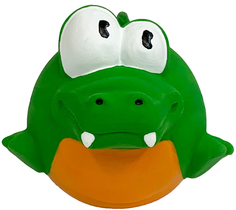 (1) Multipet Lyla Latex Alligator 2.5 Inch Small Dog Toy Squeaker Hard Center - Image 1 of 1