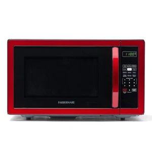Farberware Countertop Microwave 1000 Watts, 1.1 cu ft - Easy Clean Metallic Red - Picture 1 of 7