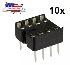 10 STCK. 8-polig DIP IC Buchse Adapter Löttyp Haltekontakt - Bild 1 von 3