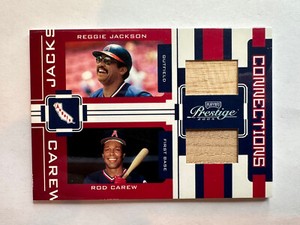 Reggie Jackson Rod Carew 2005 Playoff Prestige Connections Dual GU Bat /250 SSP