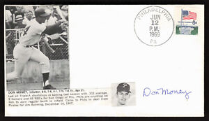 DON MONEY Signed FDC Stamp Baseball Envelope Phillies Brewers Cachet Auto