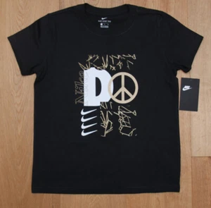 Nike Girl T-Shirt ~ Black, White & Gold ~ Size M ~ - Picture 1 of 2