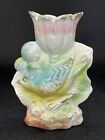 Vintage Ceramic Candle Holder Bird And Flower Motif (Japan)