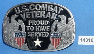 GÜRTELSCHNALLE KAMPFVETERAN STOLZ DARAUF, 1985 US-MILITÄR GEDIENT ZU HABEN VINTAGE - Bild 1 von 3