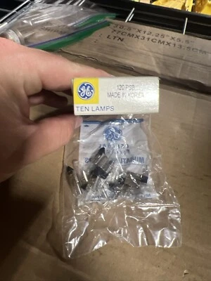 BOX of 10new 120v 120PSB miniature T2 LIGHT BULB 34557 No. 5 slide base #5 GE - Image 1 of 4