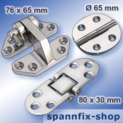 SPANNFIX-SHOP.COM Scharnier Edelstahl Niro Lukenscharnier Bootsport Yachtsport Yacht Steel Hatch