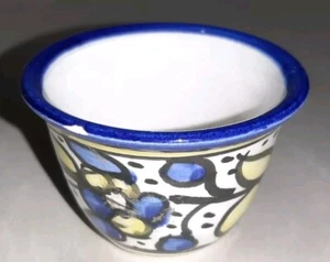 Porcelain Arabic Turkish Greek Coffee Cup Multicolor Floral Leaves - Picture 1 of 9