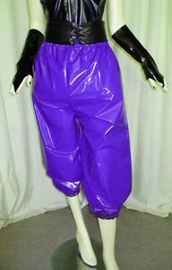 Lackknickers Lackhose knielang Zofe mit Schnürgürtel Vinylknickers Maid - Picture 1 of 6