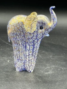 VTG Purple And Gold Elephant Paperweight 4" - Picture 1 of 9